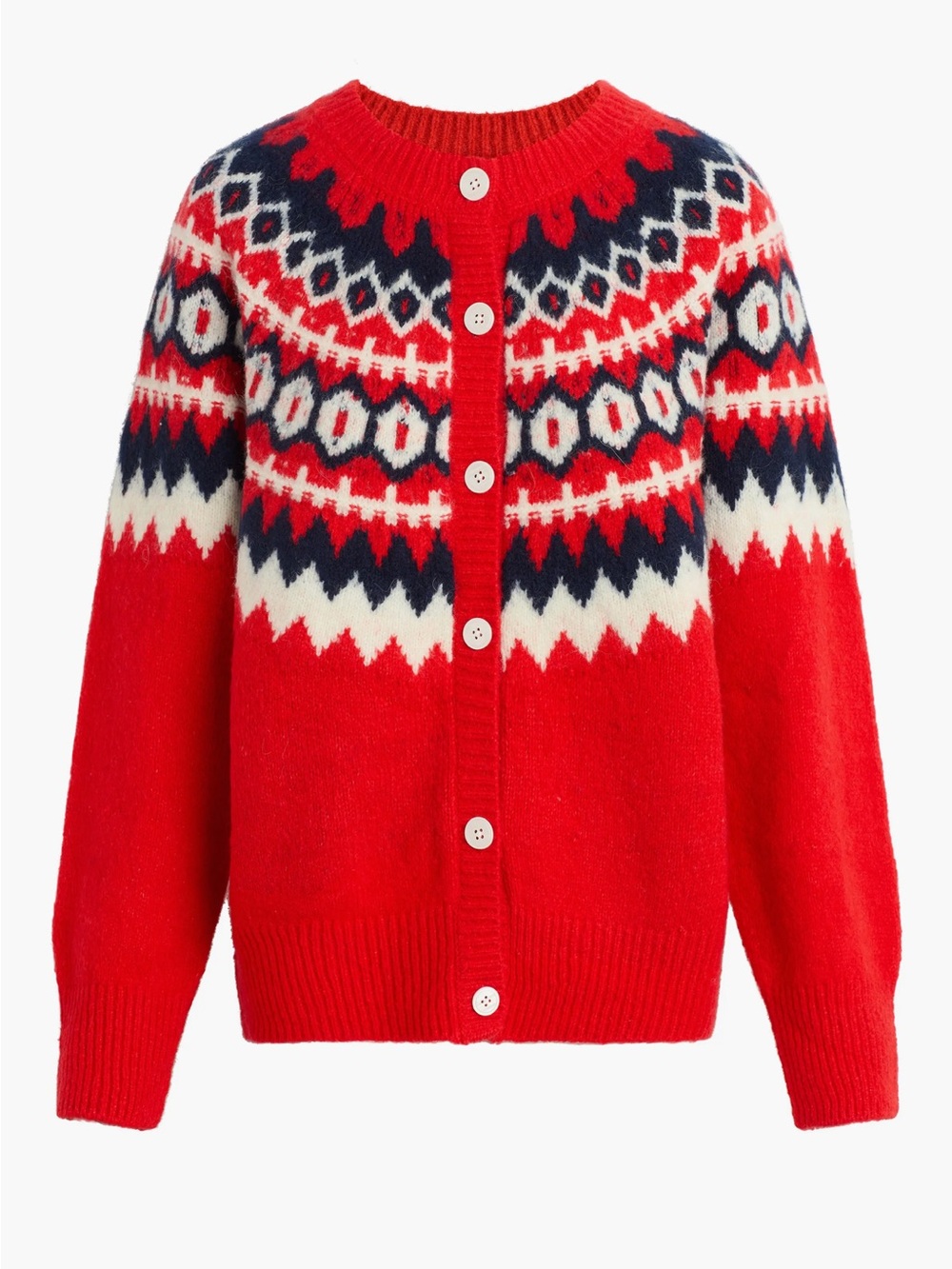 Favorite Daughter - The Snowed In Fair Isle Merino and Wool Cardigan